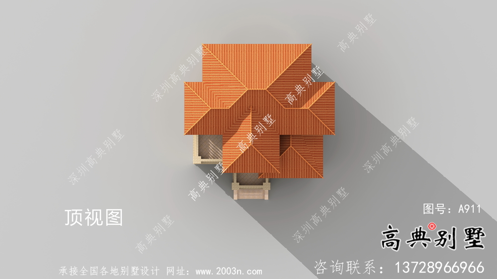 農(nóng)村自建復(fù)式三層歐式別墅外觀效果圖