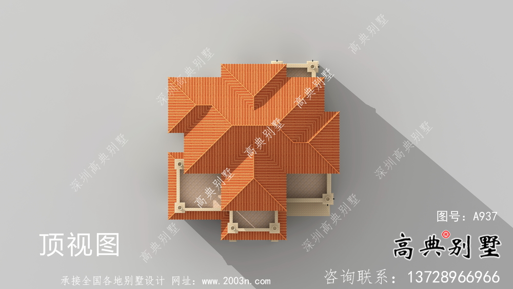 歐式獨棟四層復式別墅設計圖紙