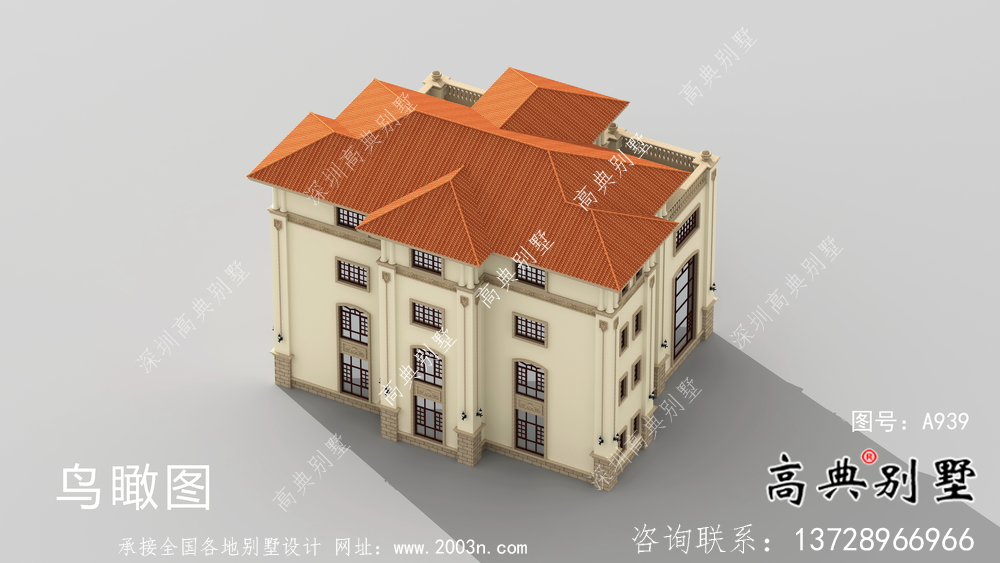豪華高貴復式四層歐式別墅設計圖紙
