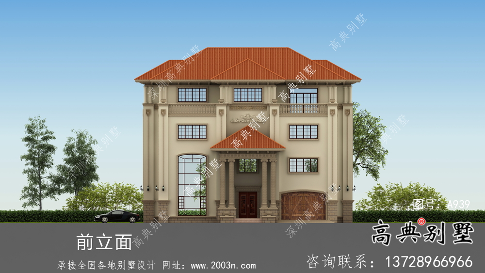 豪華高貴復式四層歐式別墅設計圖紙