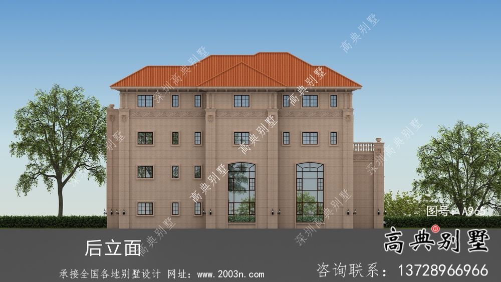 農村復式大氣四層歐式別墅設計圖紙