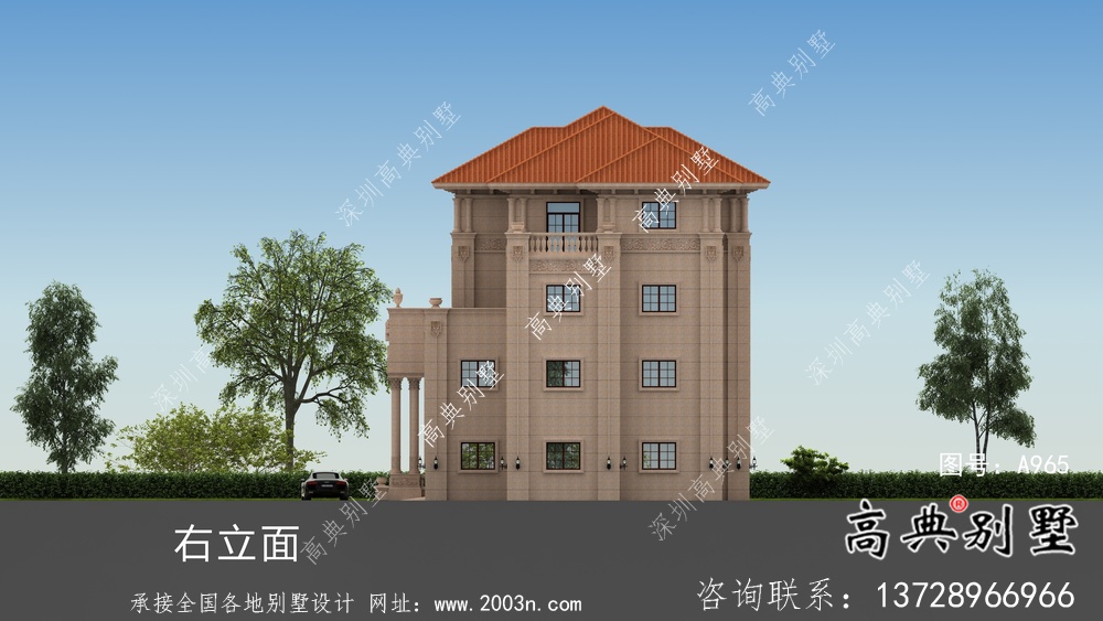 農村復式大氣四層歐式別墅設計圖紙