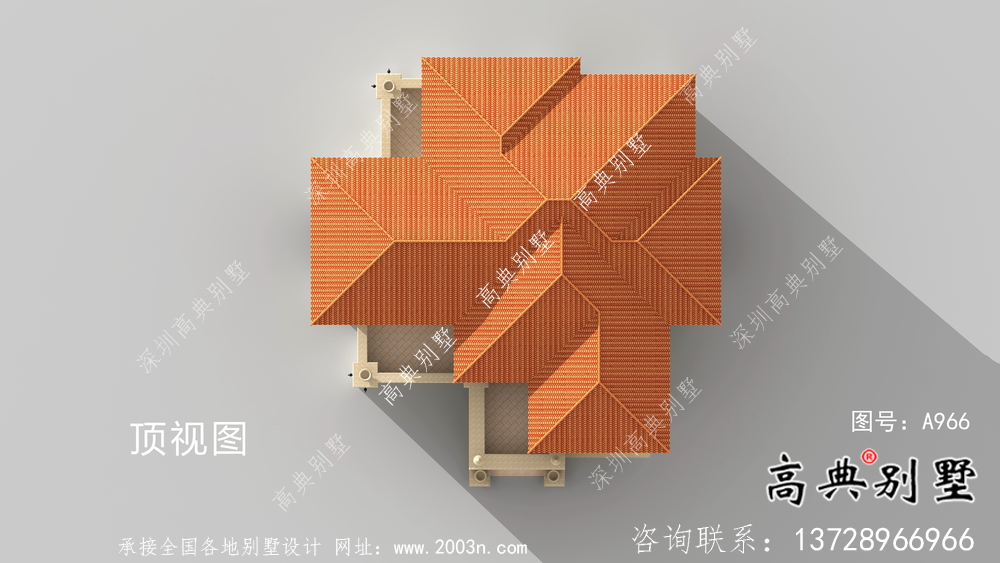 歐式風格二層鄉村別墅設計圖紙