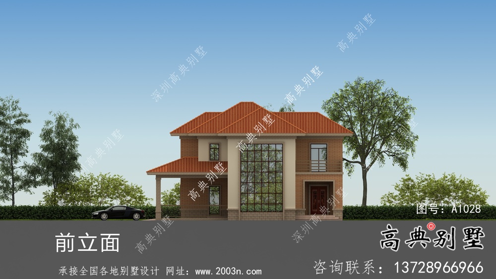 鄉村大復式二層歐式別墅設計圖紙
