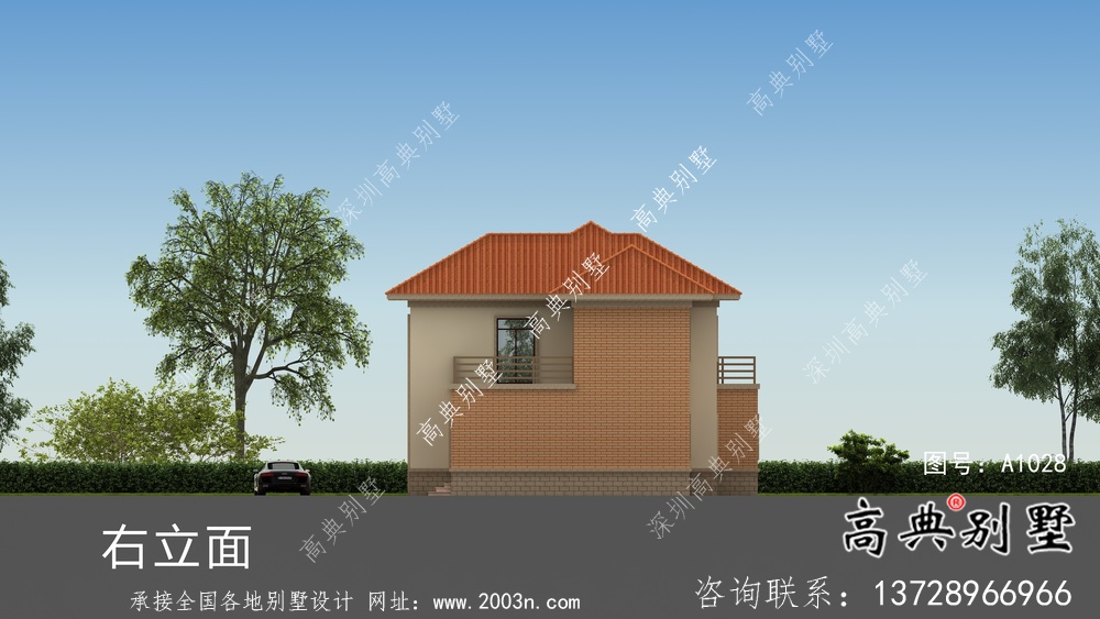 鄉村大復式二層歐式別墅設計圖紙