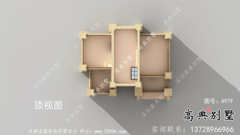 復(fù)古豪華歐式六層平屋頂帶露臺別墅設(shè)計效果圖