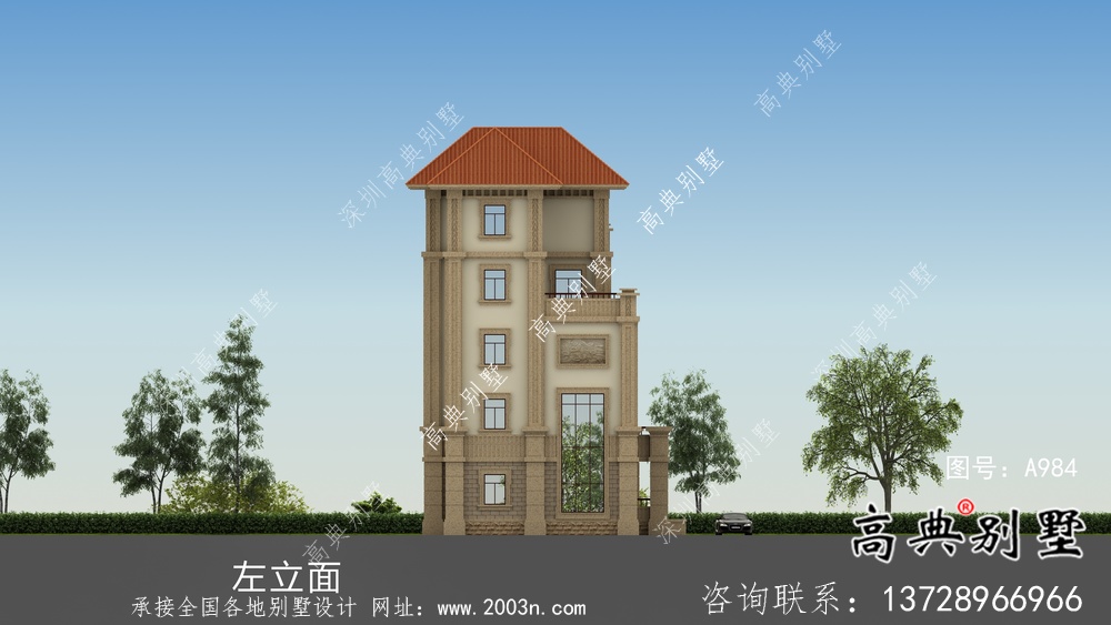 大氣高端歐式風格五層別墅設(shè)計圖