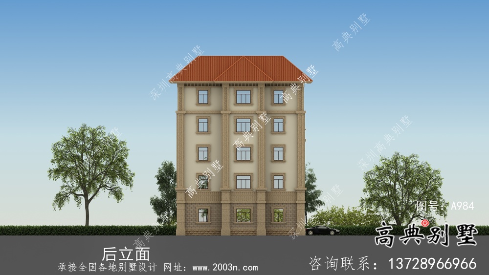 大氣高端歐式風格五層別墅設(shè)計圖