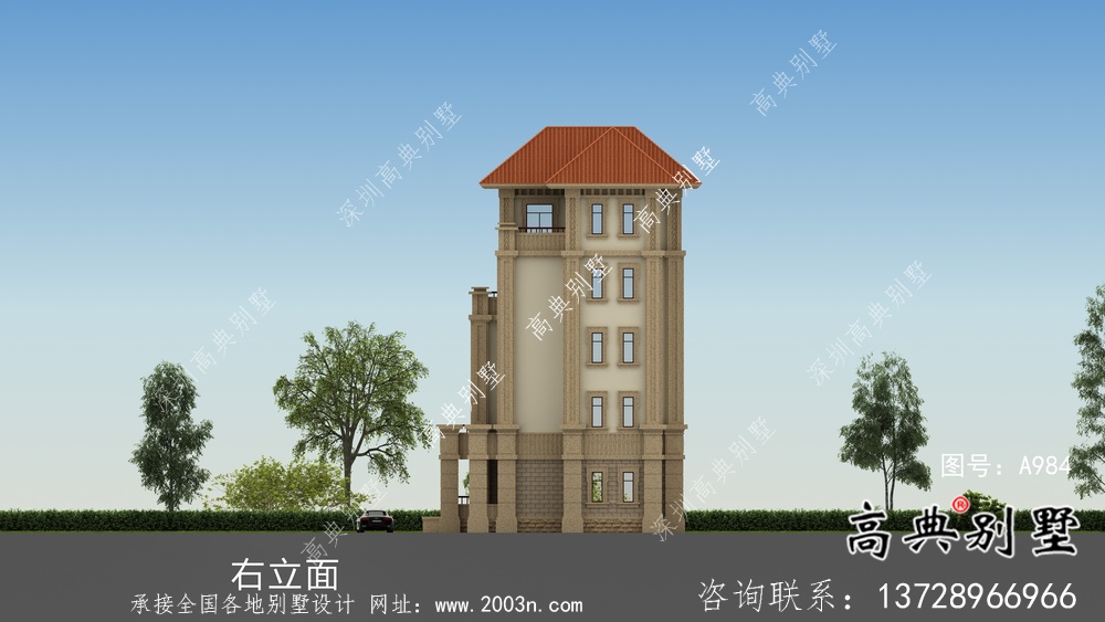 大氣高端歐式風格五層別墅設(shè)計圖