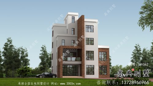 農村現代風格五層別墅設計圖及施工圖