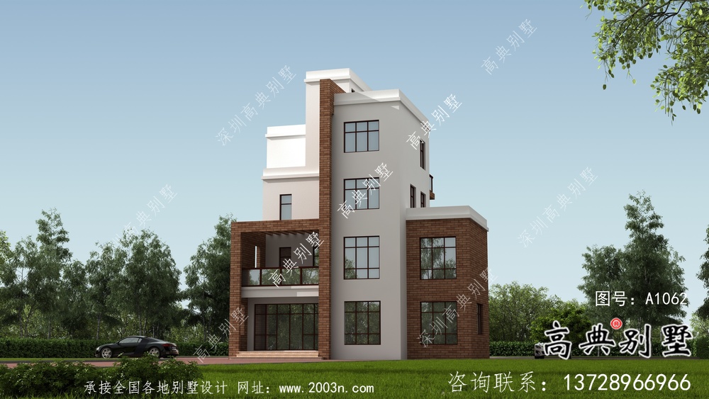 農(nóng)村現(xiàn)代風格五層別墅設(shè)計圖及施工圖