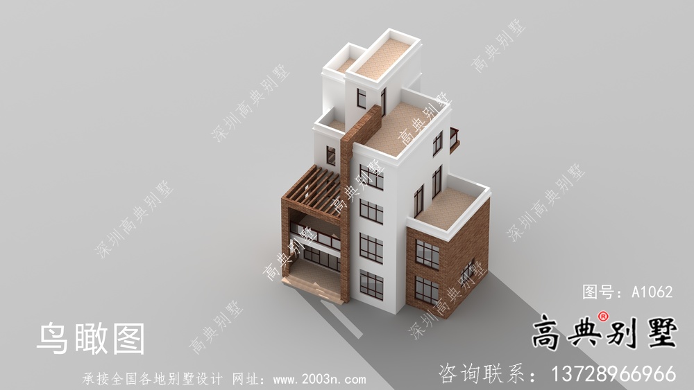 農(nóng)村現(xiàn)代風格五層別墅設(shè)計圖及施工圖
