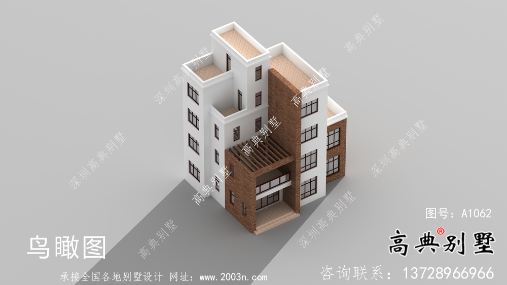 農(nóng)村現(xiàn)代風格五層別墅設(shè)計圖及施工圖