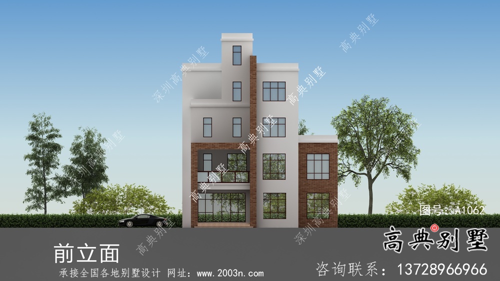 農(nóng)村現(xiàn)代風格五層別墅設(shè)計圖及施工圖