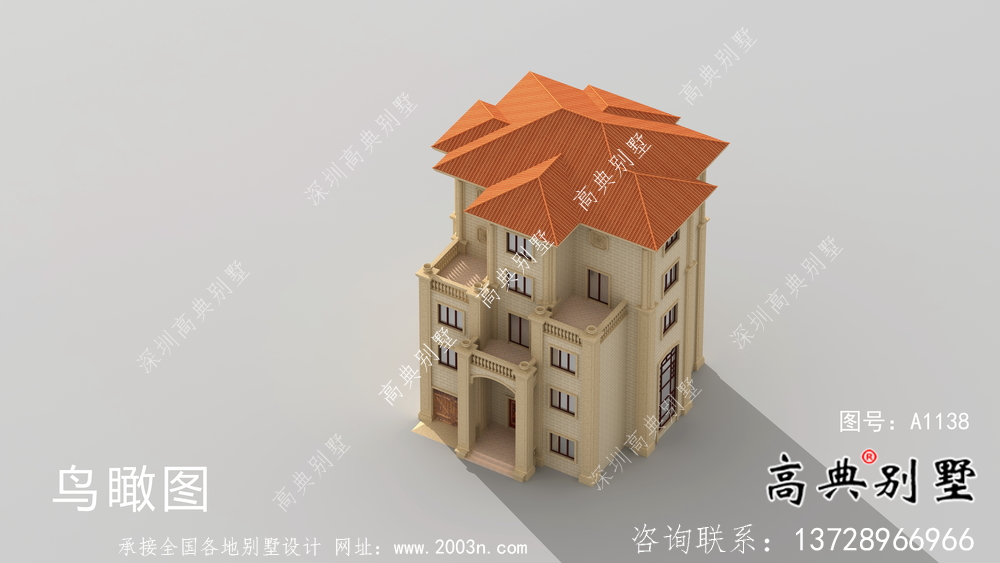 歐式五層農村別墅效果圖大全