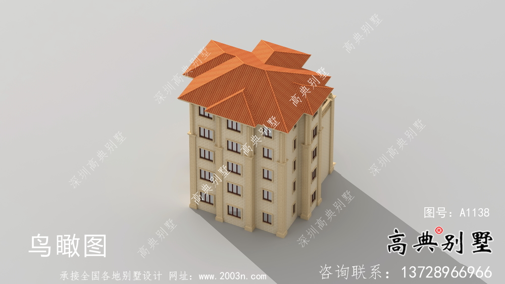 歐式五層農村別墅效果圖大全