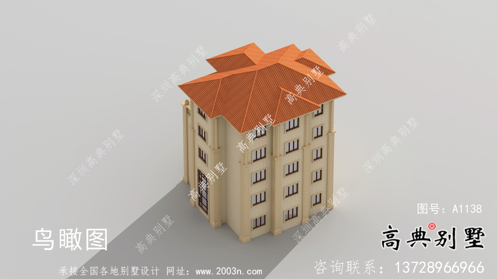歐式五層農村別墅效果圖大全