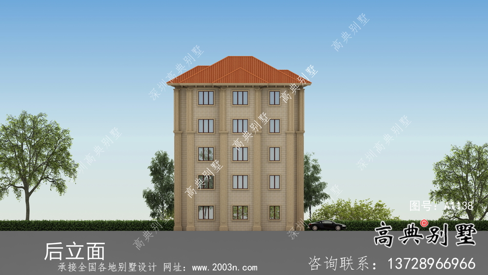歐式五層農村別墅效果圖大全