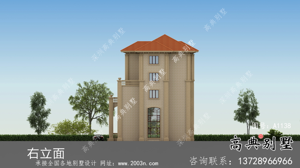 歐式五層農村別墅效果圖大全