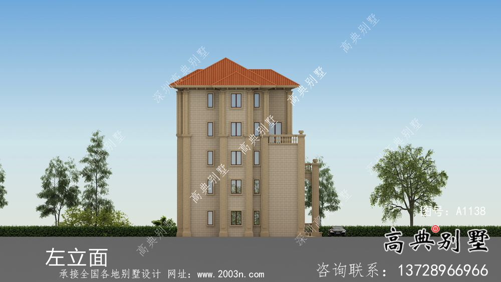 歐式五層農村別墅效果圖大全