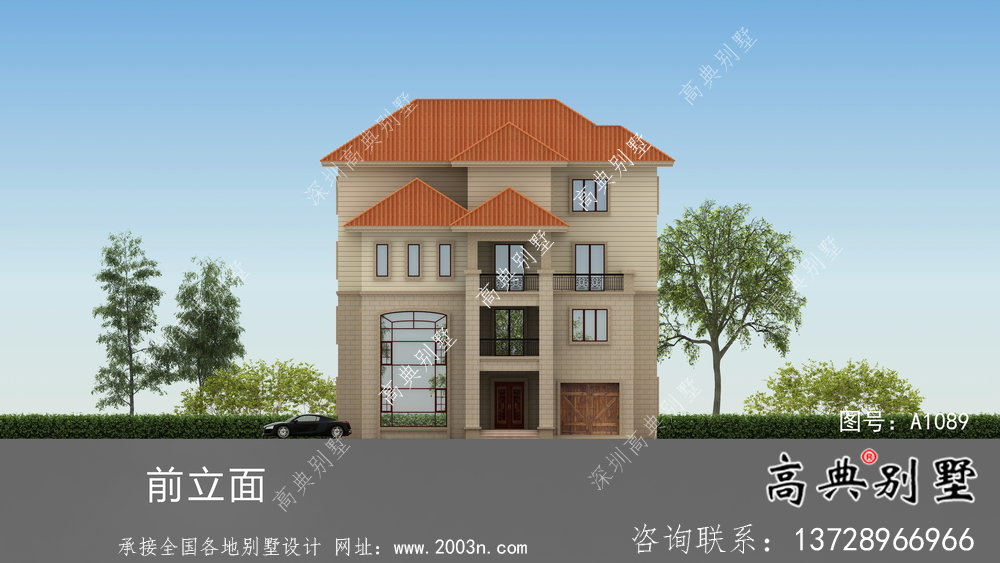 高貴氣質(zhì)帶車庫(kù)的復(fù)式別墅圖片大全