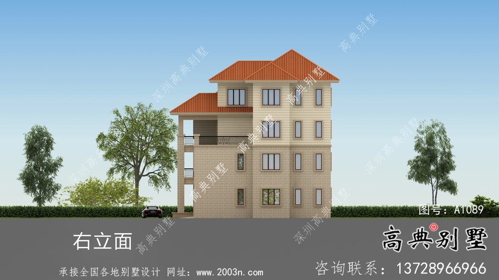 高貴氣質(zhì)帶車庫(kù)的復(fù)式別墅圖片大全