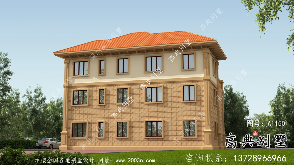 復式歐式三層別墅設計外觀圖片大全