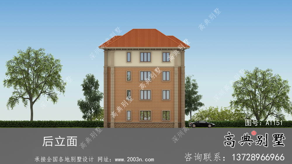 法式四層復式別墅設計圖紙