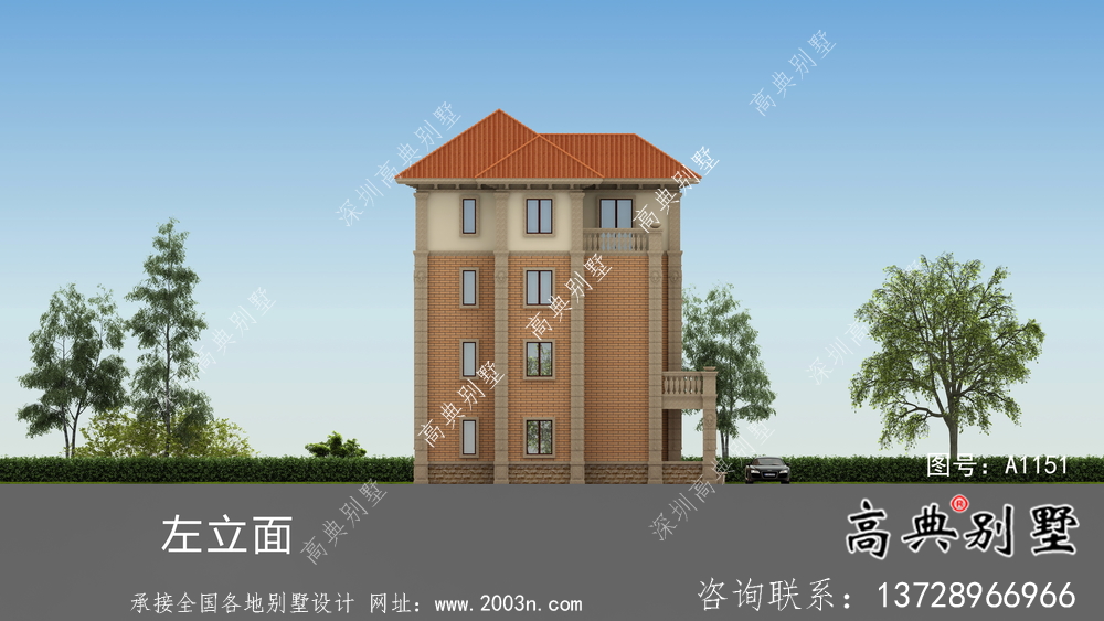 法式四層復式別墅設計圖紙