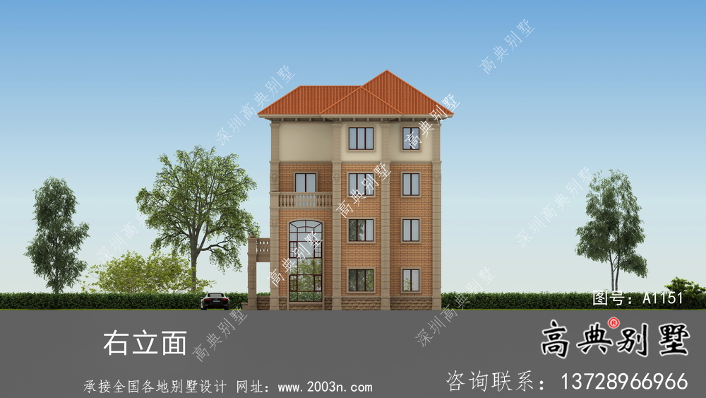 法式四層復式別墅設計圖紙