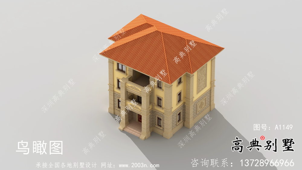 法式風格農村125平方米小別墅的設計圖