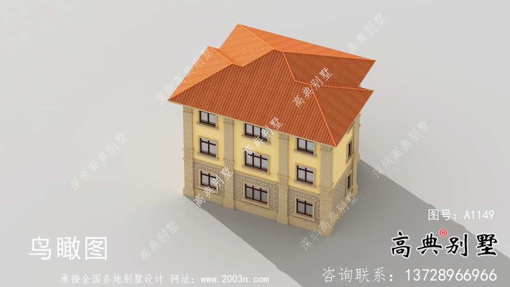 法式風格農村125平方米小別墅的設計圖