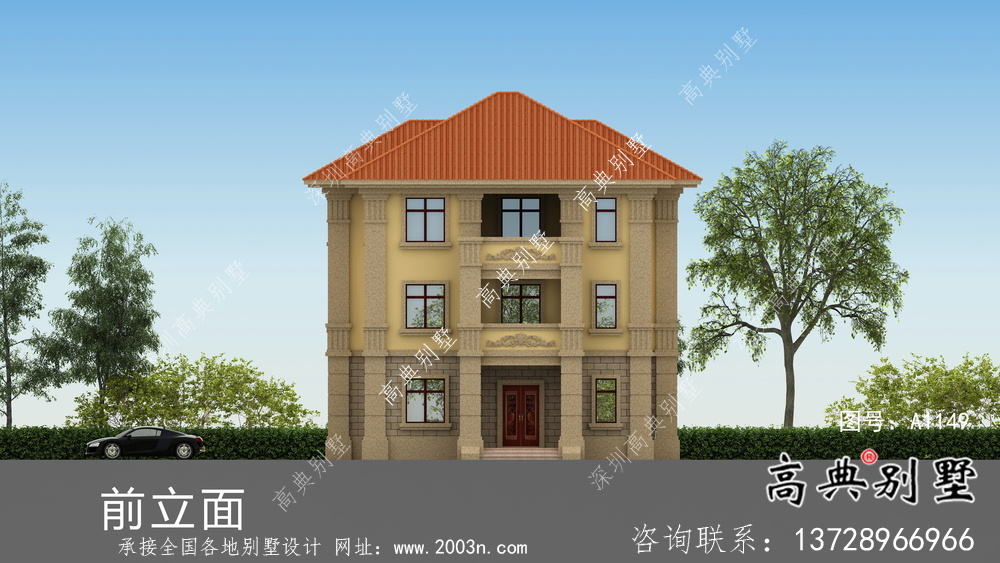法式風格農村125平方米小別墅的設計圖
