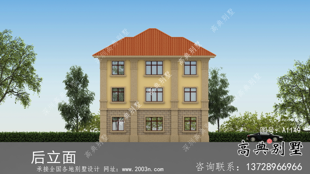 法式風格農村125平方米小別墅的設計圖