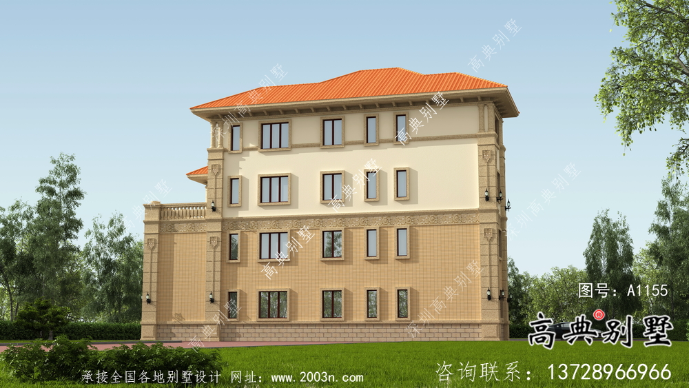 農(nóng)村四層大氣復(fù)式別墅設(shè)計圖紙