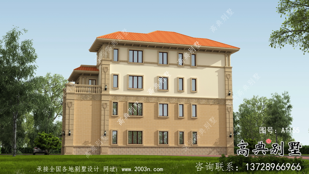 農(nóng)村四層大氣復(fù)式別墅設(shè)計圖紙