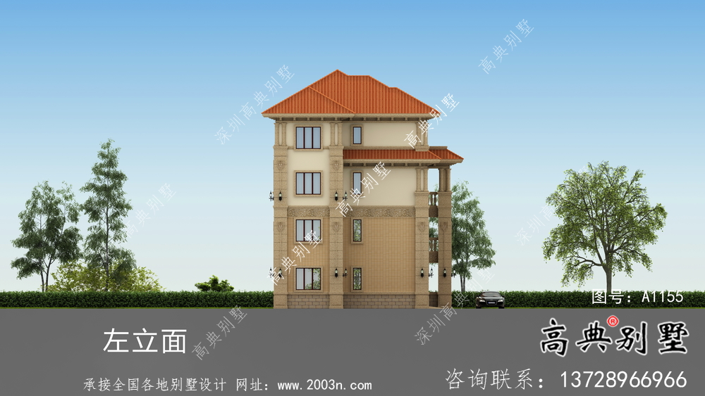 農(nóng)村四層大氣復(fù)式別墅設(shè)計圖紙