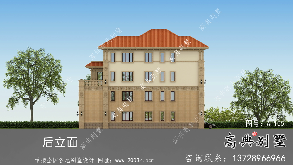 農(nóng)村四層大氣復(fù)式別墅設(shè)計圖紙