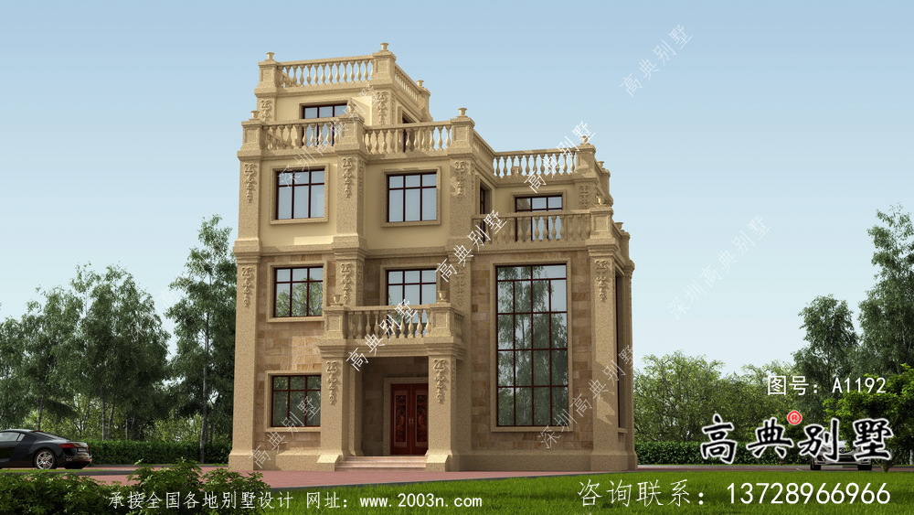 鄉村最新款歐式古典小別墅設計圖紙及設計效果圖全集