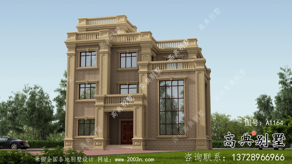 大露臺三層歐式別墅設計效果圖