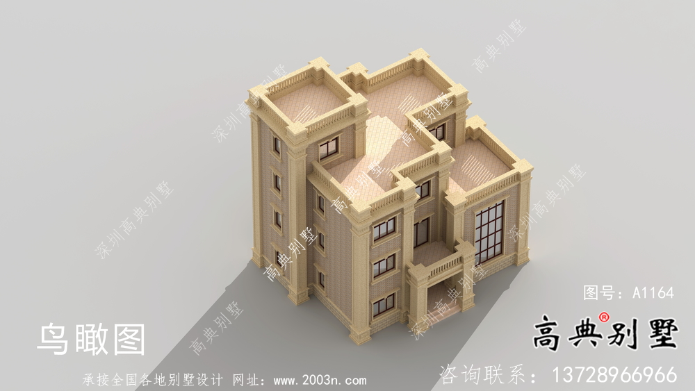 大露臺三層歐式別墅設計效果圖