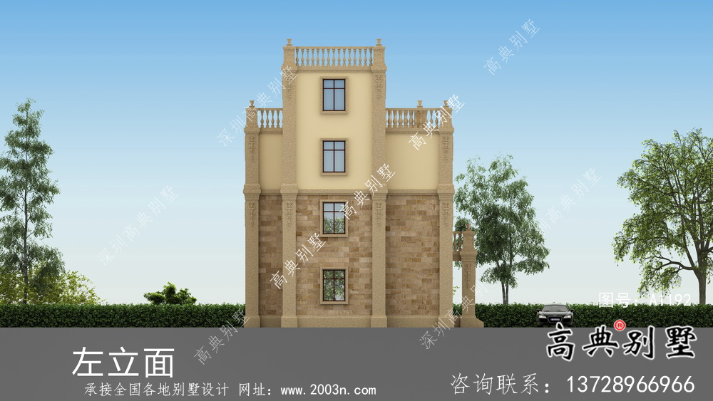 鄉村最新款歐式古典小別墅設計圖紙及設計效果圖全集