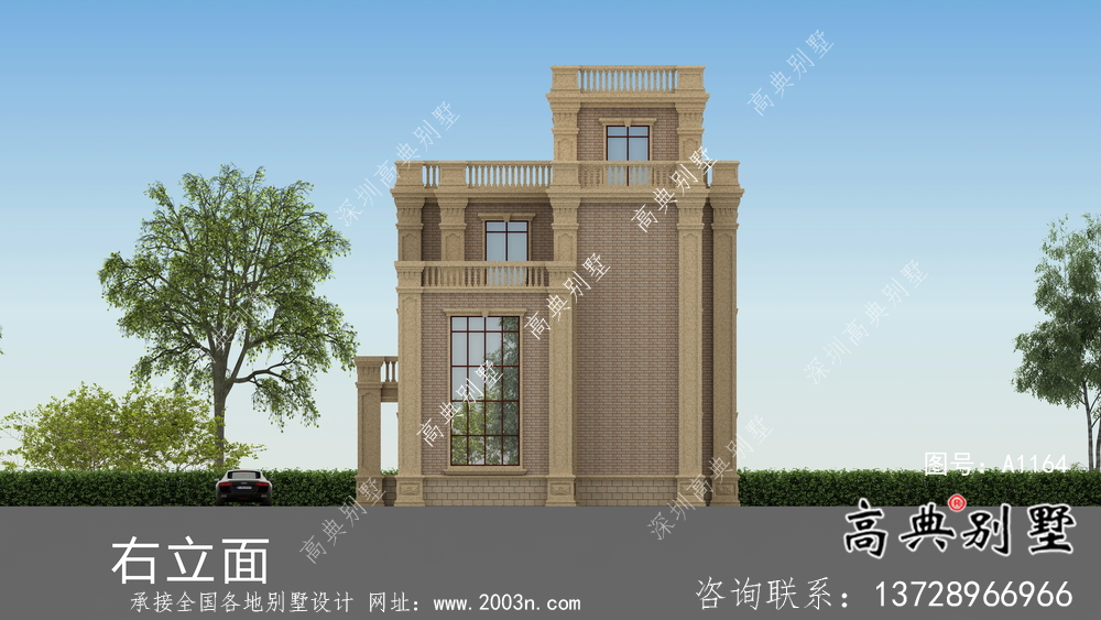 大露臺三層歐式別墅設計效果圖