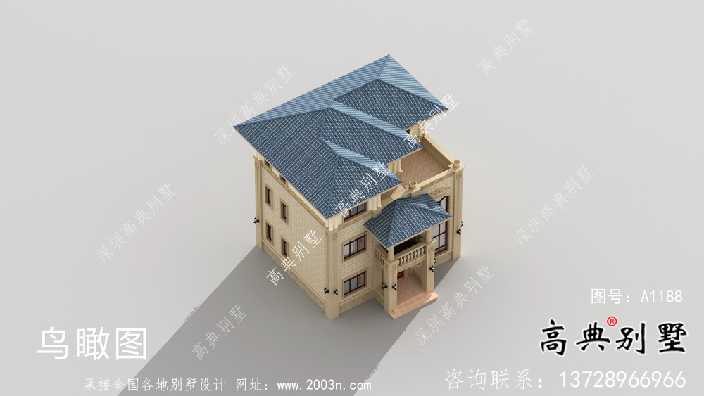 鄉村復式三層歐式別墅設計圖紙及平面設計圖