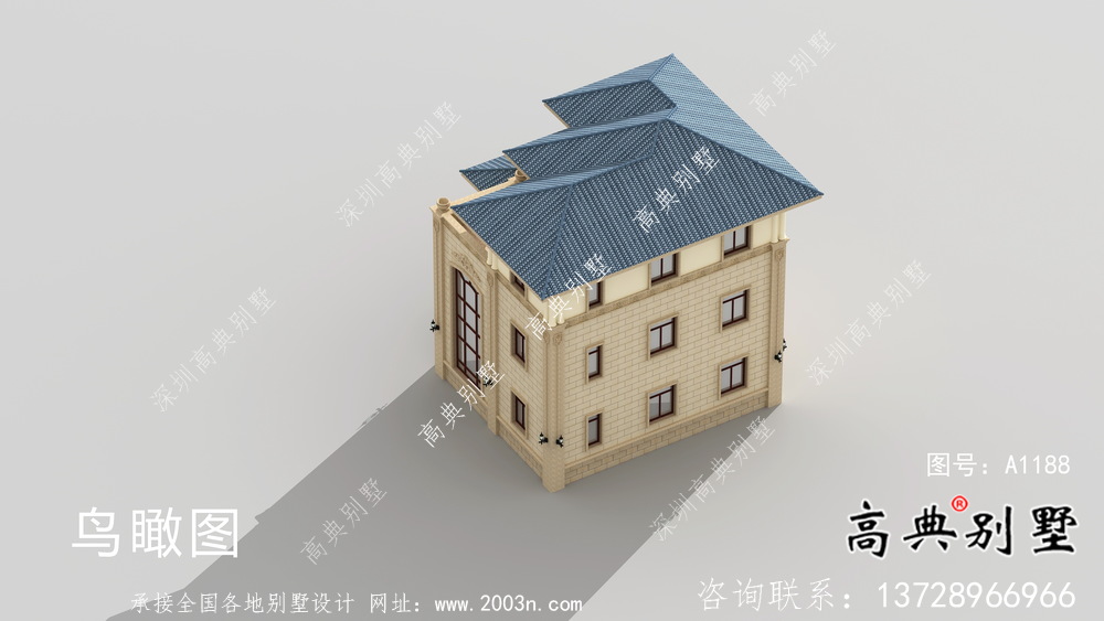 鄉村復式三層歐式別墅設計圖紙及平面設計圖