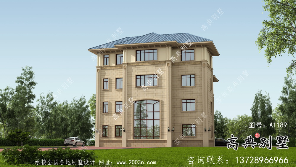 清新歐式四層別墅設計圖紙大全