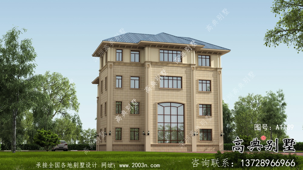 清新歐式四層別墅設計圖紙大全
