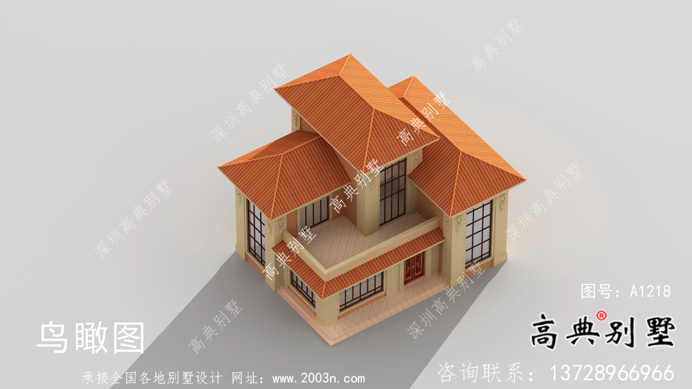 歐式三層古典小別墅設計圖及設計效果圖