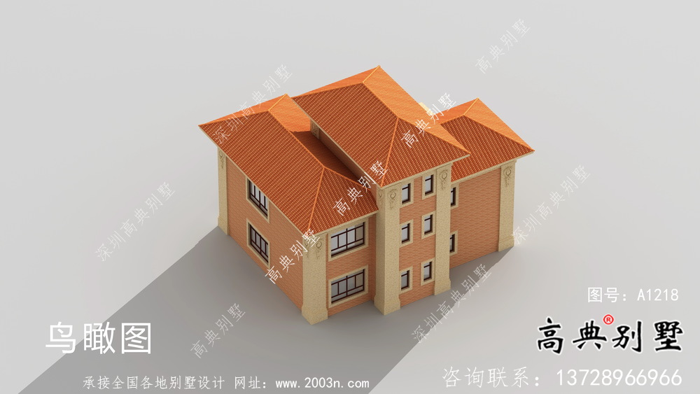 歐式三層古典小別墅設計圖及設計效果圖