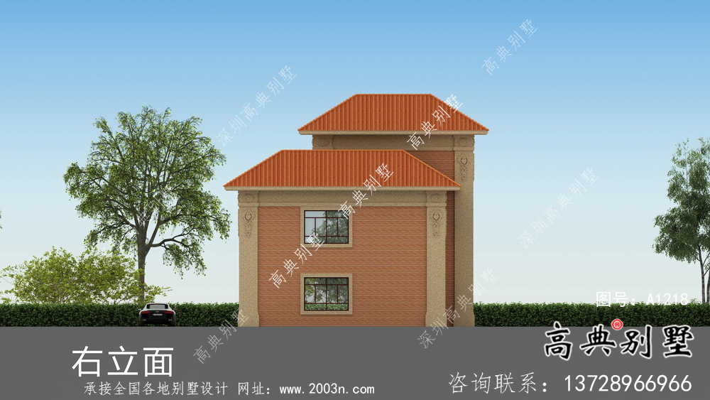 歐式三層古典小別墅設計圖及設計效果圖